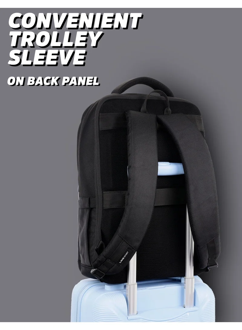 Lavie  Sport Armour26 Laptop Backpack 24L with Trolley sleeve For Men & Women (BLACK/CHOCO)  | Best Price UAE